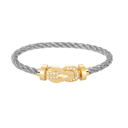 [Luxe Jewelry]CHANCE LARGE 8 FIGURE BUCKLE HALF DIAMOND BRACELET GOLD