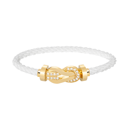 [Luxe Jewelry]CHANCE LARGE 8 FIGURE BUCKLE HALF DIAMOND BRACELET GOLD