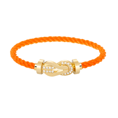 [Luxe Jewelry]CHANCE LARGE 8 FIGURE BUCKLE HALF DIAMOND BRACELET GOLD