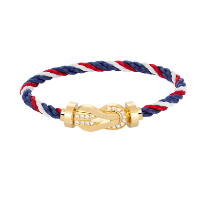 [Luxe Jewelry]CHANCE LARGE 8 FIGURE BUCKLE HALF DIAMOND BRACELET GOLD