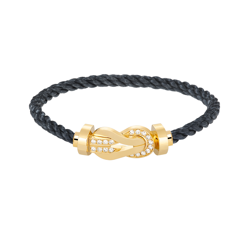 [Luxe Jewelry]CHANCE LARGE 8 FIGURE BUCKLE HALF DIAMOND BRACELET GOLD