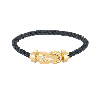 [Luxe Jewelry]CHANCE LARGE 8 FIGURE BUCKLE HALF DIAMOND BRACELET GOLD
