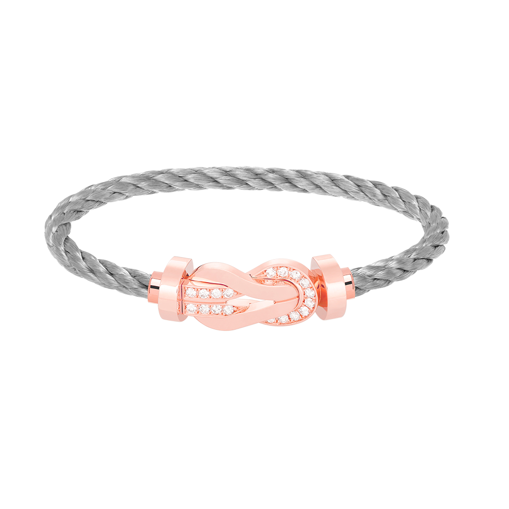 [Luxe Jewelry]CHANCE LARGE 8 FIGURE BUCKLE HALF DIAMOND BRACELET ROSE GOLD