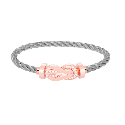 [Luxe Jewelry]CHANCE LARGE 8 FIGURE BUCKLE HALF DIAMOND BRACELET ROSE GOLD