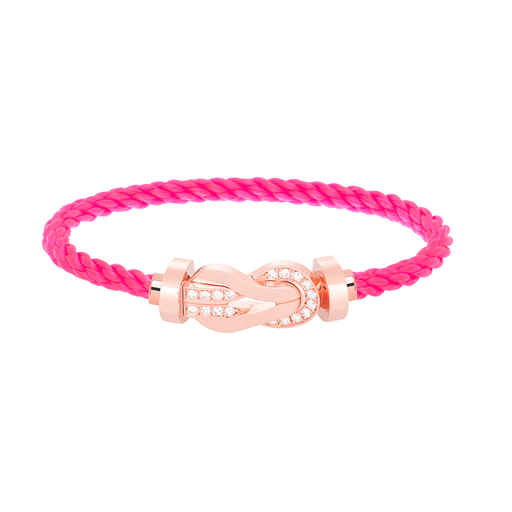[Luxe Jewelry]CHANCE LARGE 8 FIGURE BUCKLE HALF DIAMOND BRACELET ROSE GOLD
