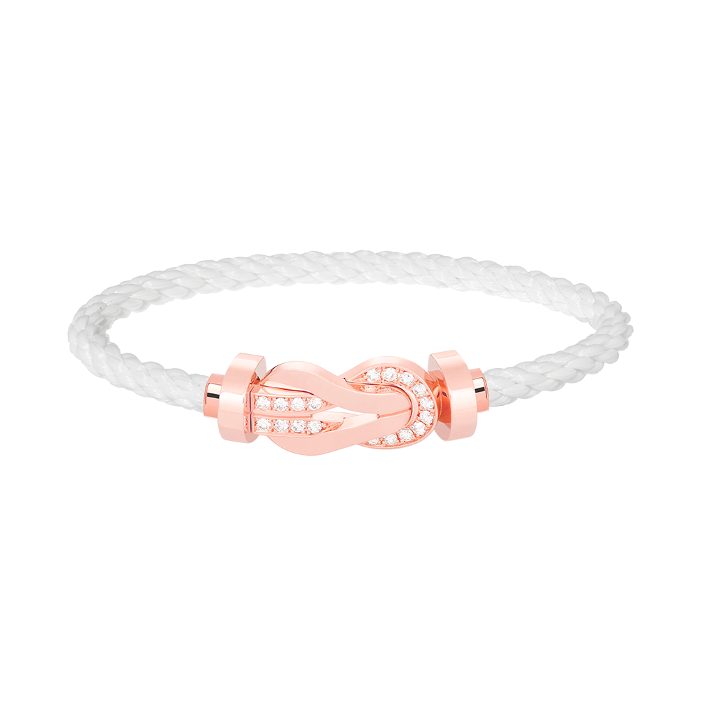 [Luxe Jewelry]CHANCE LARGE 8 FIGURE BUCKLE HALF DIAMOND BRACELET ROSE GOLD
