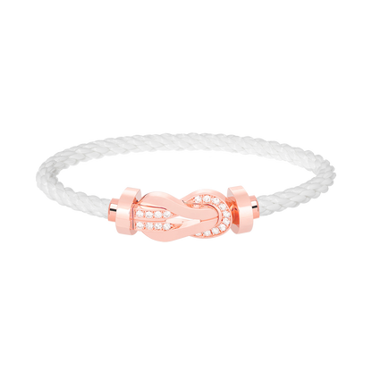 [Luxe Jewelry]CHANCE LARGE 8 FIGURE BUCKLE HALF DIAMOND BRACELET ROSE GOLD