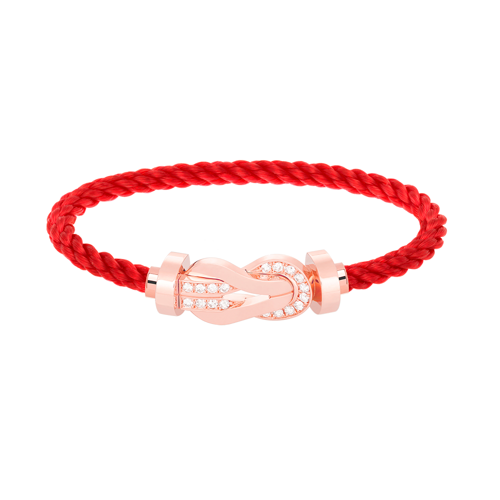 [Luxe Jewelry]CHANCE LARGE 8 FIGURE BUCKLE HALF DIAMOND BRACELET ROSE GOLD