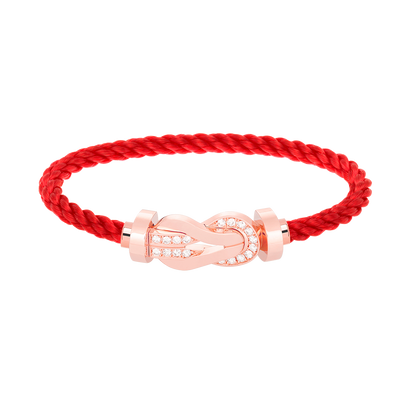 [Luxe Jewelry]CHANCE LARGE 8 FIGURE BUCKLE HALF DIAMOND BRACELET ROSE GOLD