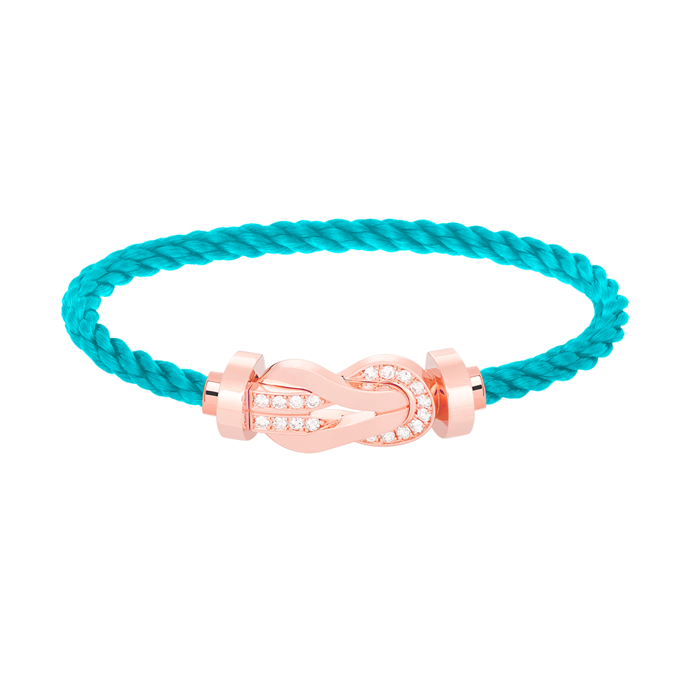 [Luxe Jewelry]CHANCE LARGE 8 FIGURE BUCKLE HALF DIAMOND BRACELET ROSE GOLD