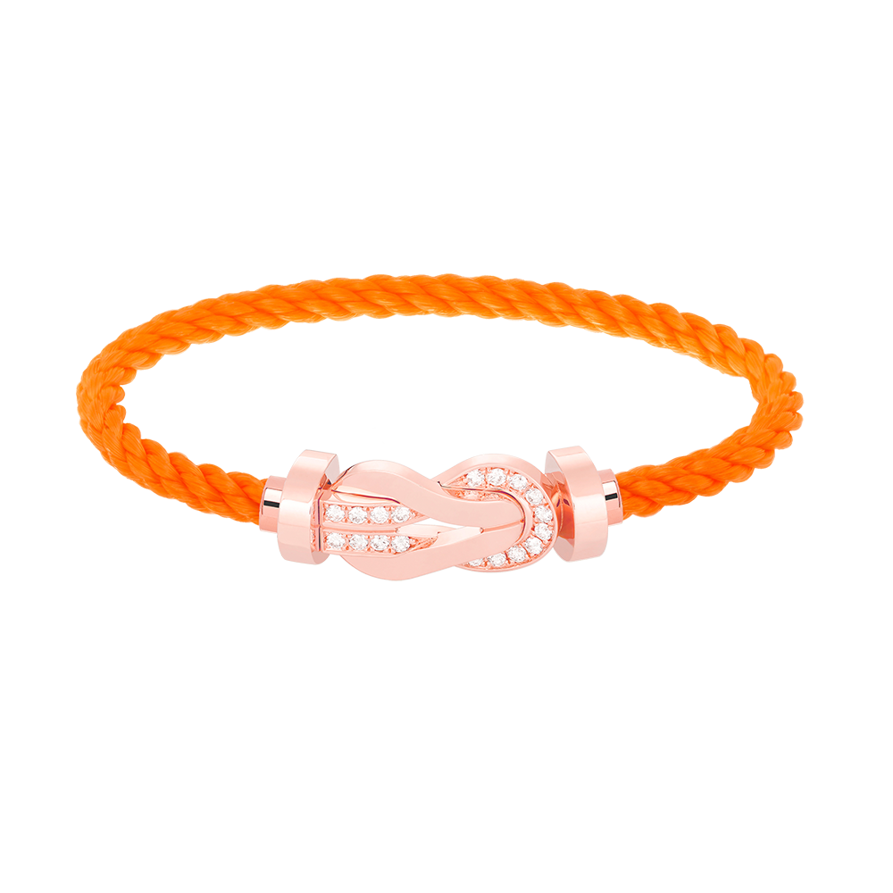 [Luxe Jewelry]CHANCE LARGE 8 FIGURE BUCKLE HALF DIAMOND BRACELET ROSE GOLD