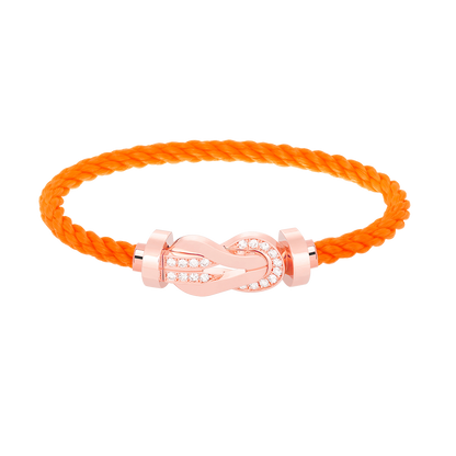 [Luxe Jewelry]CHANCE LARGE 8 FIGURE BUCKLE HALF DIAMOND BRACELET ROSE GOLD