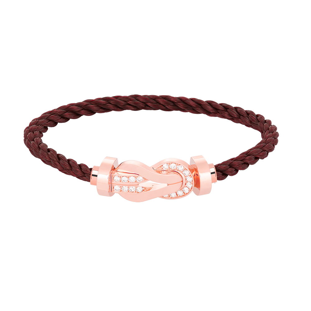 [Luxe Jewelry]CHANCE LARGE 8 FIGURE BUCKLE HALF DIAMOND BRACELET ROSE GOLD