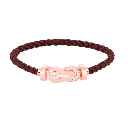 [Luxe Jewelry]CHANCE LARGE 8 FIGURE BUCKLE HALF DIAMOND BRACELET ROSE GOLD