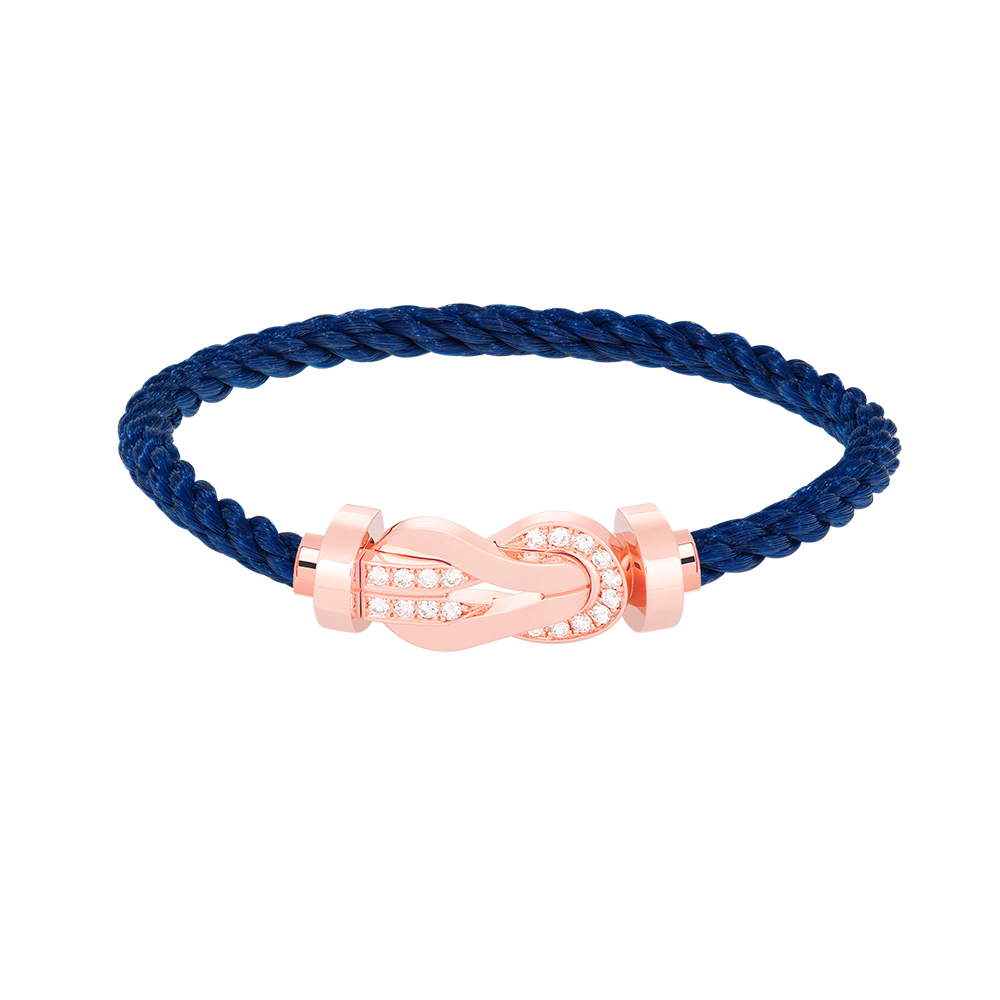 [Luxe Jewelry]CHANCE LARGE 8 FIGURE BUCKLE HALF DIAMOND BRACELET ROSE GOLD