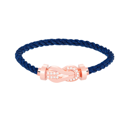 [Luxe Jewelry]CHANCE LARGE 8 FIGURE BUCKLE HALF DIAMOND BRACELET ROSE GOLD