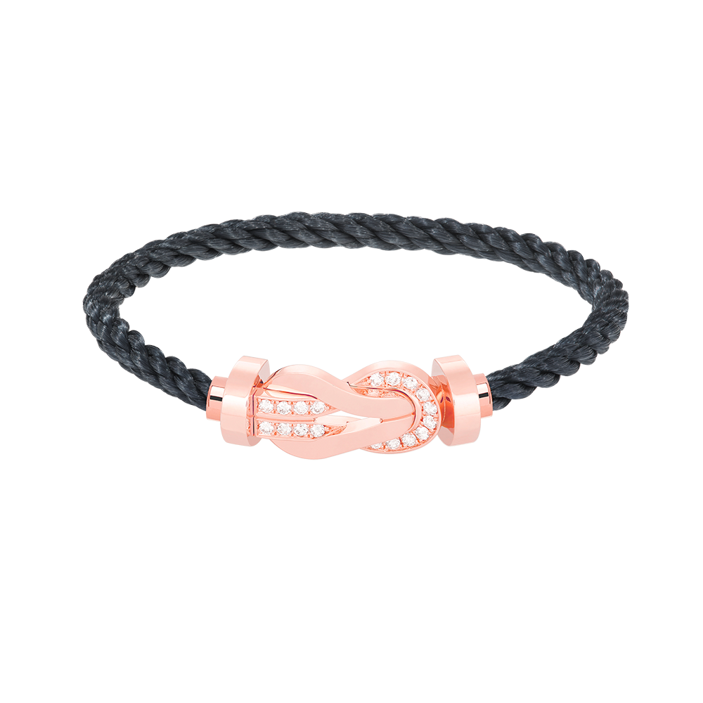 [Luxe Jewelry]CHANCE LARGE 8 FIGURE BUCKLE HALF DIAMOND BRACELET ROSE GOLD