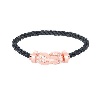 [Luxe Jewelry]CHANCE LARGE 8 FIGURE BUCKLE HALF DIAMOND BRACELET ROSE GOLD