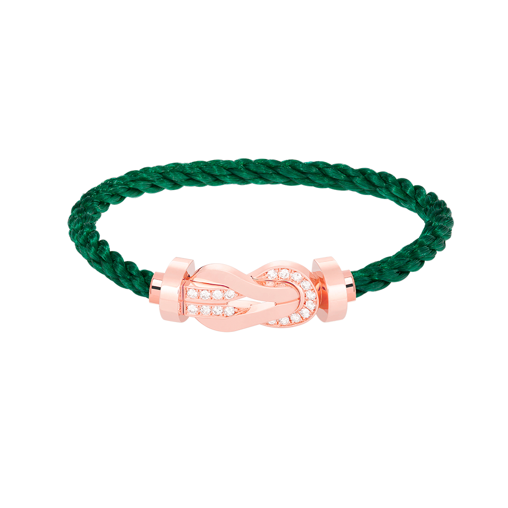 [Luxe Jewelry]CHANCE LARGE 8 FIGURE BUCKLE HALF DIAMOND BRACELET ROSE GOLD