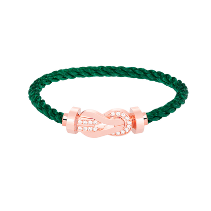 [Luxe Jewelry]CHANCE LARGE 8 FIGURE BUCKLE HALF DIAMOND BRACELET ROSE GOLD
