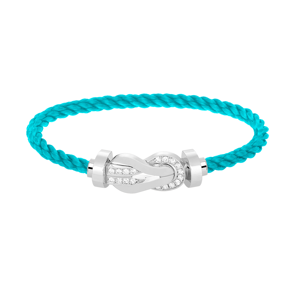 [Luxe Jewelry]CHANCE LARGE 8 FIGURE BUCKLE HALF DIAMOND BRACELET SILVER