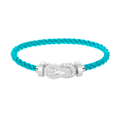 [Luxe Jewelry]CHANCE LARGE 8 FIGURE BUCKLE HALF DIAMOND BRACELET SILVER
