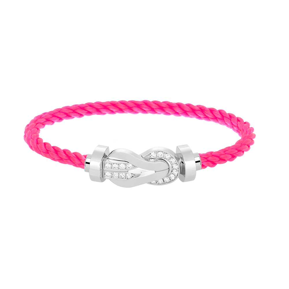 [Luxe Jewelry]CHANCE LARGE 8 FIGURE BUCKLE HALF DIAMOND BRACELET SILVER