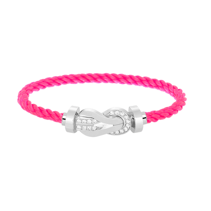 [Luxe Jewelry]CHANCE LARGE 8 FIGURE BUCKLE HALF DIAMOND BRACELET SILVER
