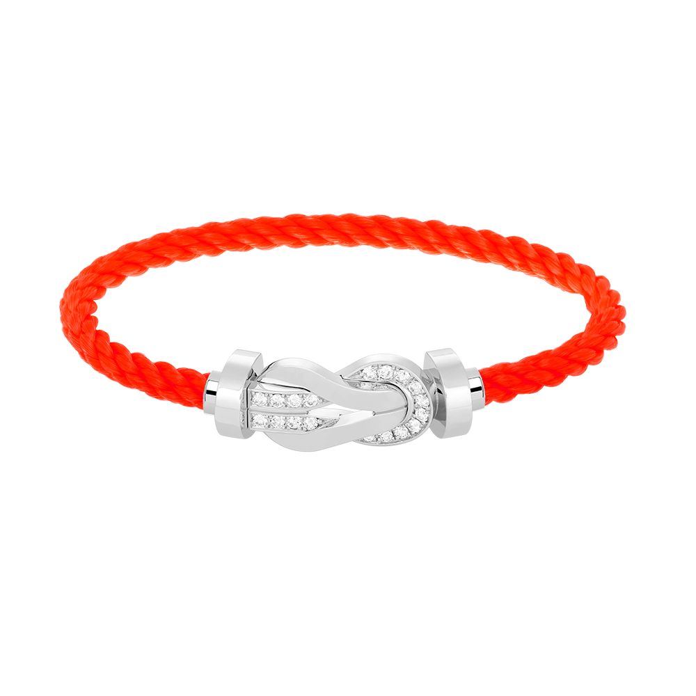 [Luxe Jewelry]CHANCE LARGE 8 FIGURE BUCKLE HALF DIAMOND BRACELET SILVER