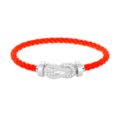 [Luxe Jewelry]CHANCE LARGE 8 FIGURE BUCKLE HALF DIAMOND BRACELET SILVER