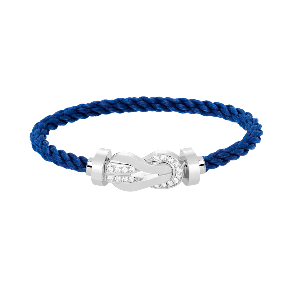 [Luxe Jewelry]CHANCE LARGE 8 FIGURE BUCKLE HALF DIAMOND BRACELET SILVER