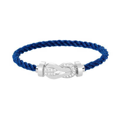 [Luxe Jewelry]CHANCE LARGE 8 FIGURE BUCKLE HALF DIAMOND BRACELET SILVER