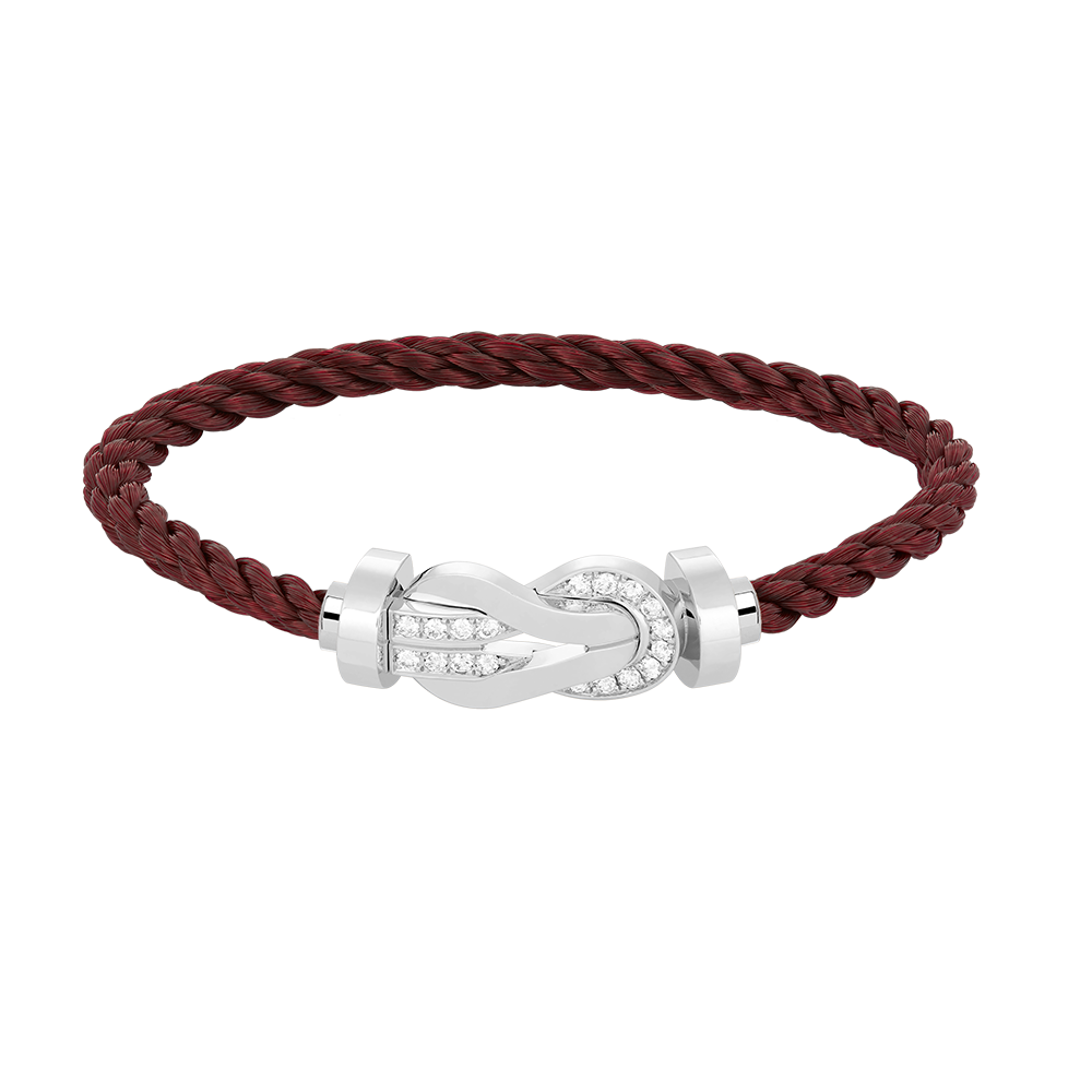 [Luxe Jewelry]CHANCE LARGE 8 FIGURE BUCKLE HALF DIAMOND BRACELET SILVER