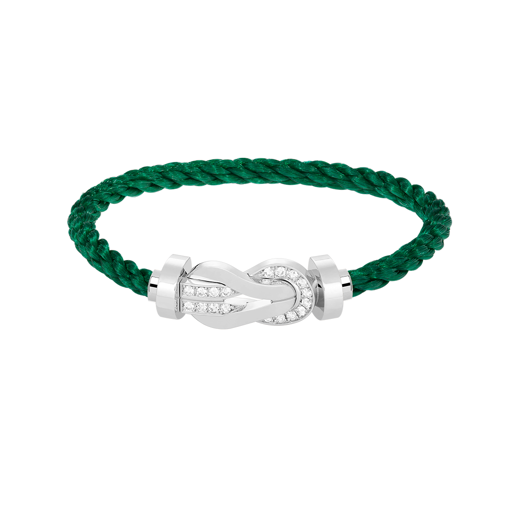 [Luxe Jewelry]CHANCE LARGE 8 FIGURE BUCKLE HALF DIAMOND BRACELET SILVER