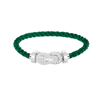 [Luxe Jewelry]CHANCE LARGE 8 FIGURE BUCKLE HALF DIAMOND BRACELET SILVER