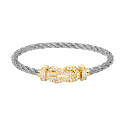 [Luxe Jewelry]CHANCE LARGE 8 FIGURE BUCKLE FULLDIAMOND BRACELET GOLD