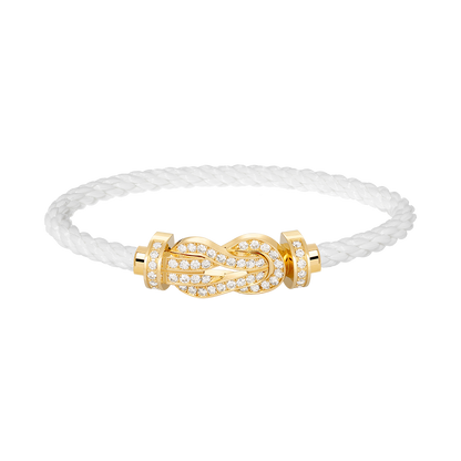 [Luxe Jewelry]CHANCE LARGE 8 FIGURE BUCKLE FULLDIAMOND BRACELET GOLD