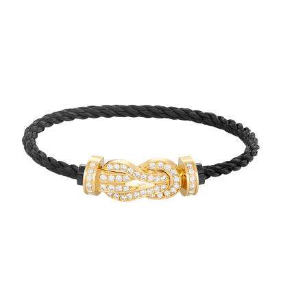 [Luxe Jewelry]CHANCE LARGE 8 FIGURE BUCKLE FULLDIAMOND BRACELET GOLD