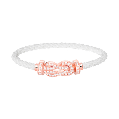 [Luxe Jewelry]CHANCE LARGE 8 FIGURE BUCKLE FULL DIAMOND BRACELET ROSE GOLD