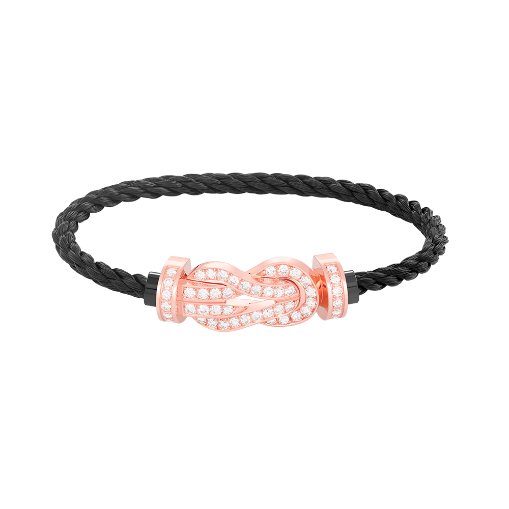 [Luxe Jewelry]CHANCE LARGE 8 FIGURE BUCKLE FULL DIAMOND BRACELET ROSE GOLD
