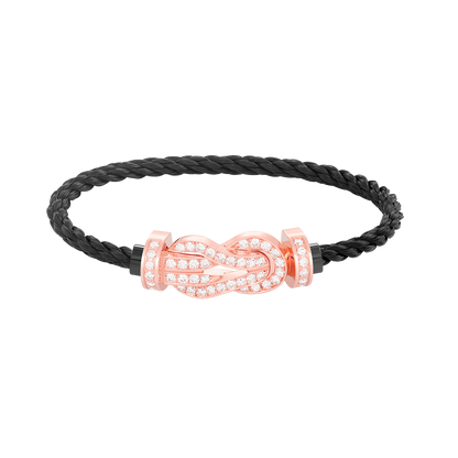 [Luxe Jewelry]CHANCE LARGE 8 FIGURE BUCKLE FULL DIAMOND BRACELET ROSE GOLD