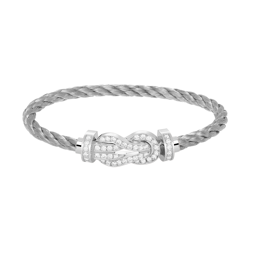 [Luxe Jewelry]CHANCE LARGE 8 FIGURE BUCKLE FULL DIAMOND BRACELET SILVER