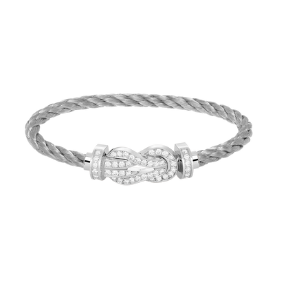[Luxe Jewelry]CHANCE LARGE 8 FIGURE BUCKLE FULL DIAMOND BRACELET SILVER