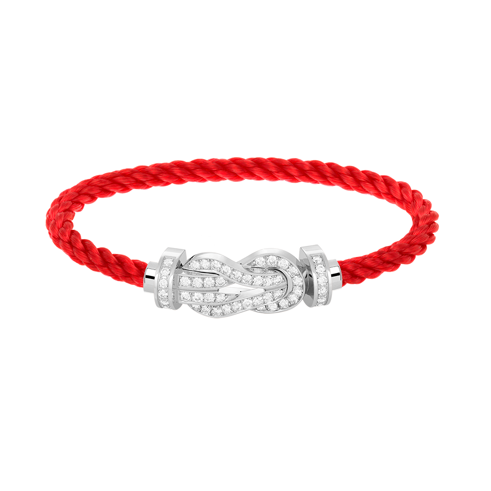 [Luxe Jewelry]CHANCE LARGE 8 FIGURE BUCKLE FULL DIAMOND BRACELET SILVER