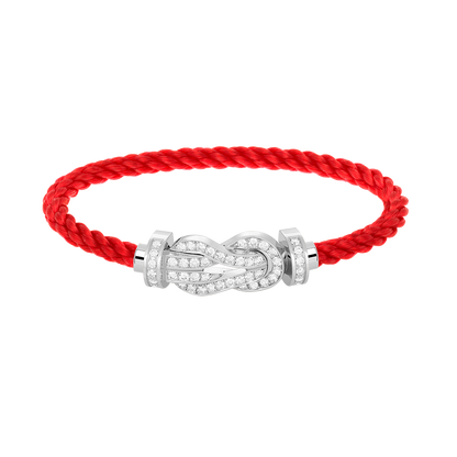 [Luxe Jewelry]CHANCE LARGE 8 FIGURE BUCKLE FULL DIAMOND BRACELET SILVER