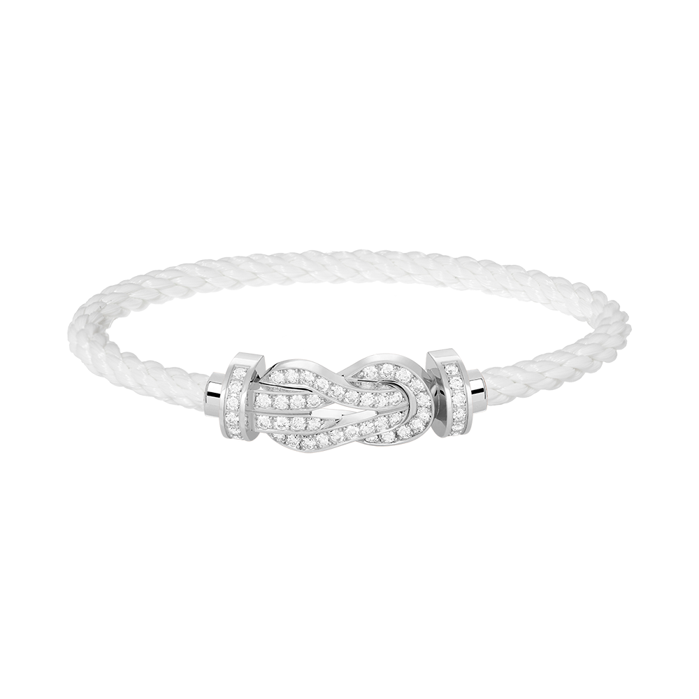 [Luxe Jewelry]CHANCE LARGE 8 FIGURE BUCKLE FULL DIAMOND BRACELET SILVER