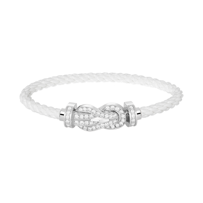 [Luxe Jewelry]CHANCE LARGE 8 FIGURE BUCKLE FULL DIAMOND BRACELET SILVER