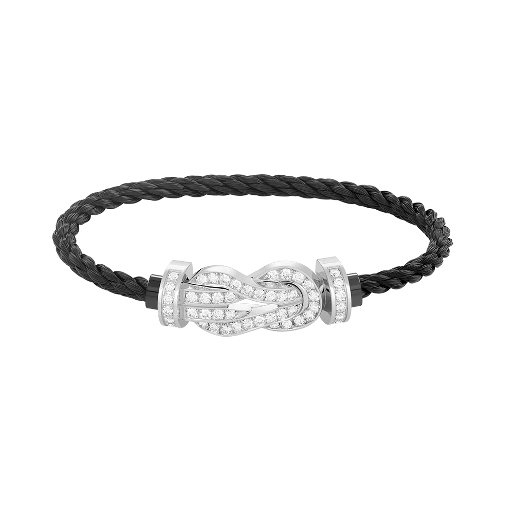 [Luxe Jewelry]CHANCE LARGE 8 FIGURE BUCKLE FULL DIAMOND BRACELET SILVER