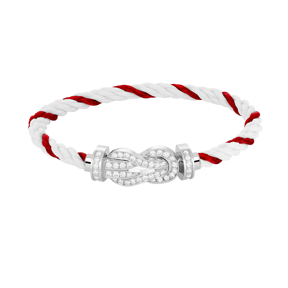 [Luxe Jewelry]CHANCE LARGE 8 FIGURE BUCKLE FULL DIAMOND BRACELET SILVER