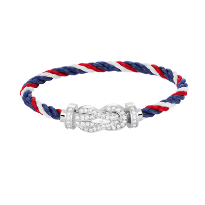 [Luxe Jewelry]CHANCE LARGE 8 FIGURE BUCKLE FULL DIAMOND BRACELET SILVER
